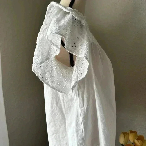 A New Day Women's Flutter Short Sleeve Eyelet Top - Picture 3 of 5